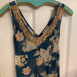 Banana Republic Silk Floral Sequin Blouse